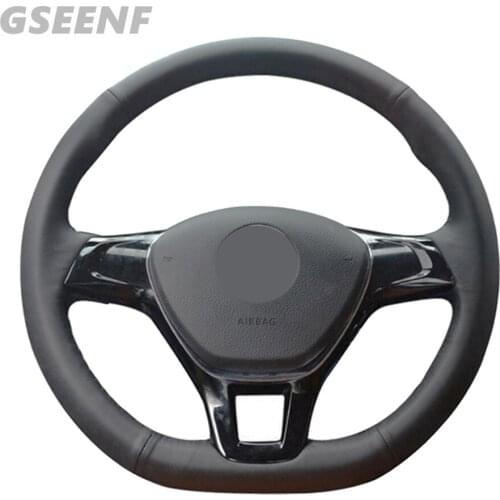 Car Steering Wheel Cover For Volkswagen VW Golf 7 Mk7 New Polo Passat B8 Tiguan Sharan Jetta Black DIY Artificial Leather