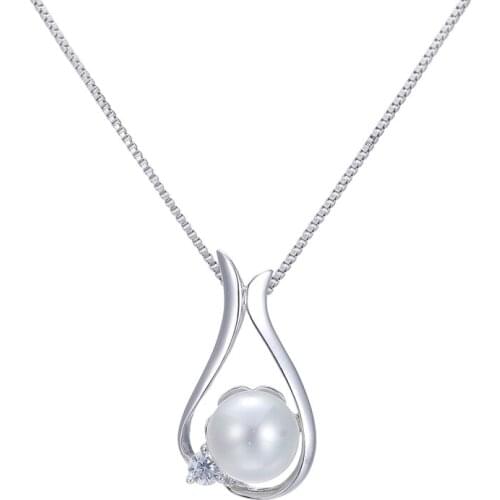 CHN0 fashion little bird pearl female 925 sterling silver ladies`pendant necklaces box chain jewelry wholesale