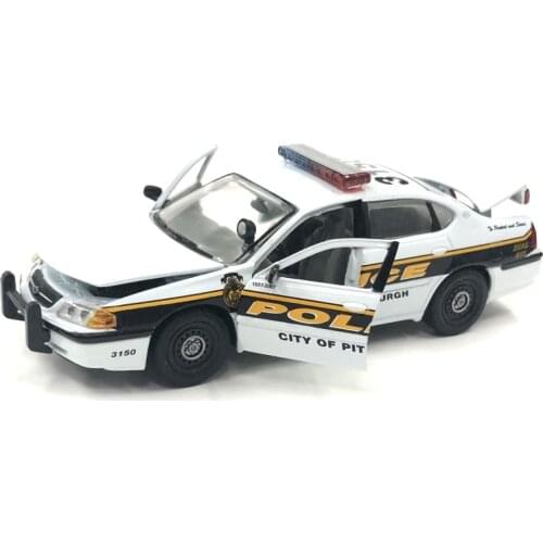 Diecast1: 43scale Pittsburgh Classic Chevrolet Police Car Alloy Car Model Collection Static Decoration Gift Kids Toys Boys