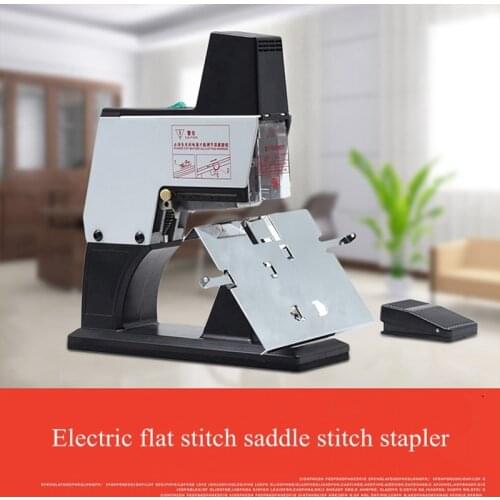 Electric Text Saddle Stitch Binding Machine Center Seam Stapler Heavy Duty Fully Automatic Flat Stitch Saddle Stapler ST-105