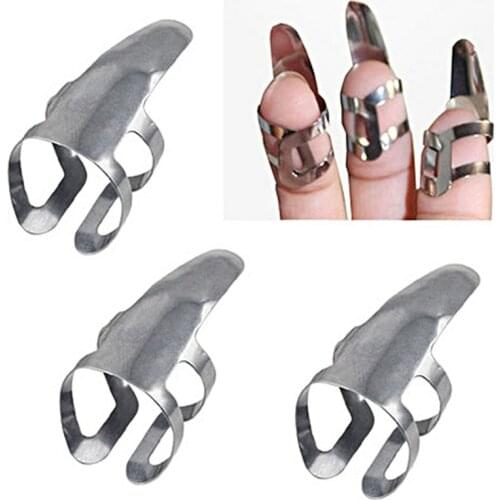 Guitar Accessories 3 Pcs Guitar Finger Pick Plectrums Slide Stainless Steel For Banjo Ukulele