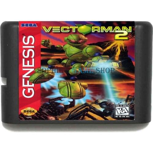 Vectorman 2 Game Cartridge 16 bit Game Card For Sega Mega Drive / Genesis System