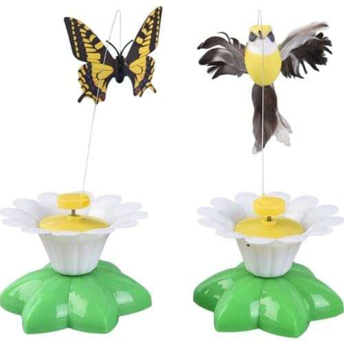 Pet Cat Kitten Play Toy Electric Rotating Butterfly Steel Wire Cat Teaser Toys