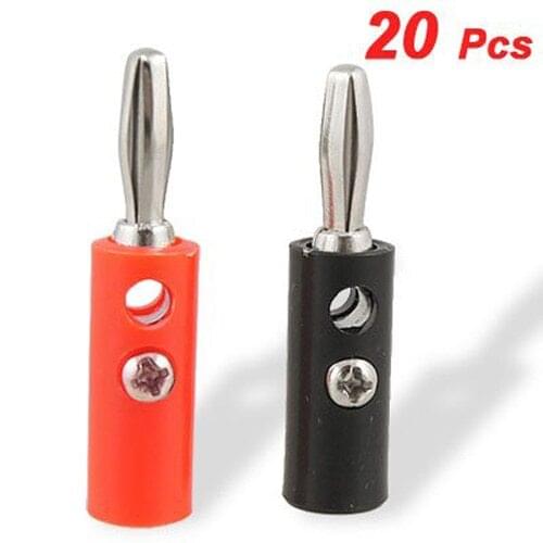 IMC Wholesale 5 X New 20Pcs Practical Plastic Silver Plated Connector Audio Banana Speaker Plug