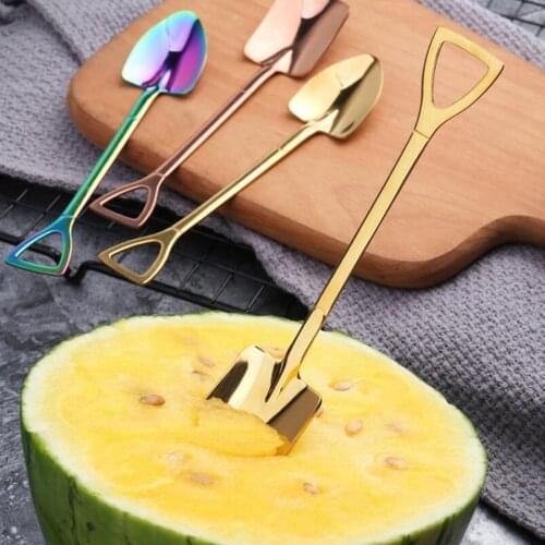 Creative Coffee Spoon Cutlery Set Fruit Spoons Dessert Ice Cream Spoon Scoop Shovel Birthday Gift Watermelon Shovel Tableware