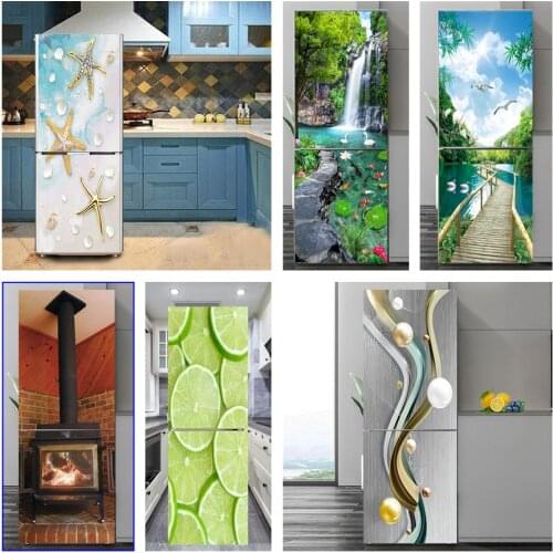 Starfish Refrigerator Sticker For Kitchen Peel & Stick Vinyl Wall Mural DIY Freezer Wallpaper Fridge Cover Decal Home Art Decor