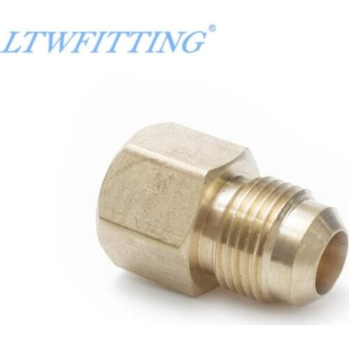 LTWFITTING Brass Flare 1/2" OD x 1/2" Female NPT Female Connector Tube Fitting