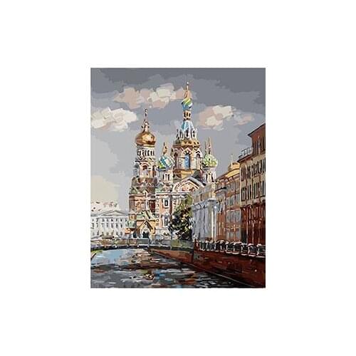 MaHuaf-W681 St Petersburg Cathedral painting paint by numbers DIY Hand-painted canvas oil paintings for home decor