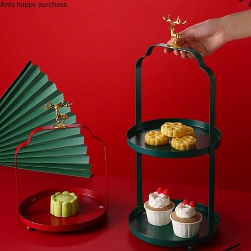 Metal Cake Stand Double Layer Cake Pan Wedding Dessert Table Display Stand Wrought Iron Decorative Frame Snacks Dessert Plate