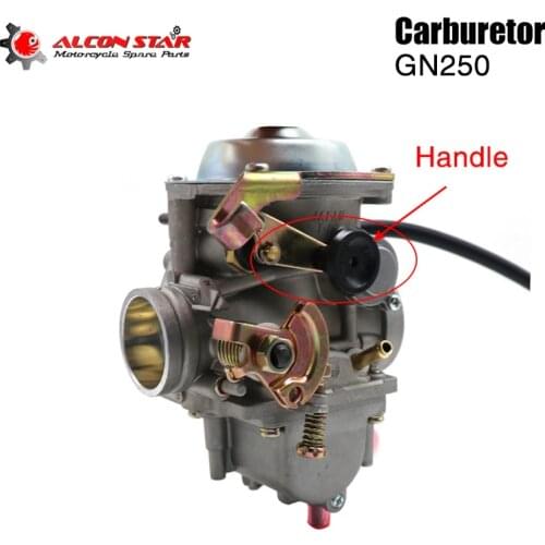 Alconstar Motorcycle 34mm Auto Choke Carburetor with Rubber Black Adapter PD34 Carb For Suzuki GN250 GN 250 250QY Racing