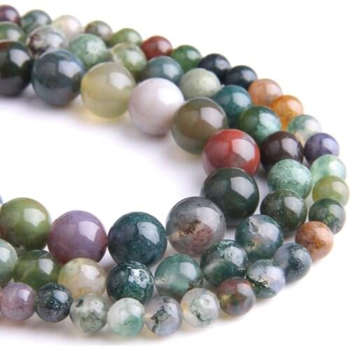 Natural Stone Smooth Indian Agates Round Loose Beads 4 6 8 10 12MM Pick Size For Jewelry Making smooth loose beads handmade gift