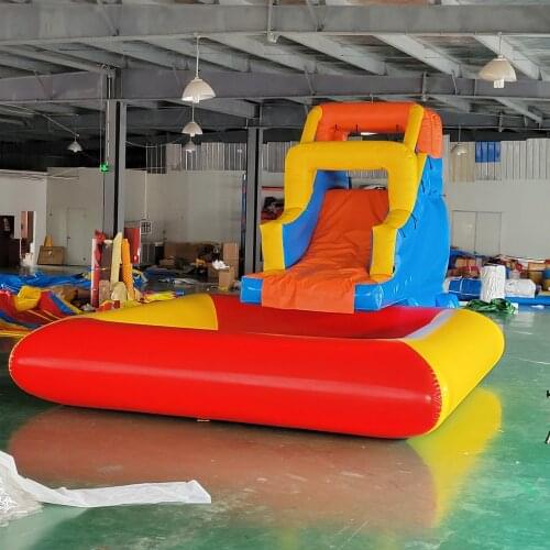 Latest design new product online inflatable slide with swimming pool units for family use Inflatable climbing side up