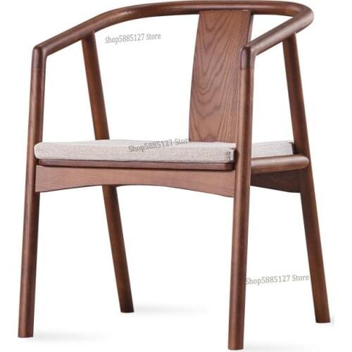 New Chinese-style Chair Solid Wood Zen Tea Chair Ring Chair Three-piece Restaurant Box Armrest Restaurant Modern Chinese Dining