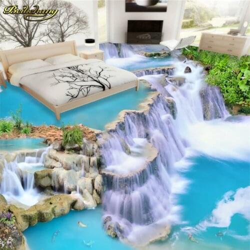 Beibehang Custom Photo Floor Wallpaper papel de parede 3D flooring Mural PVC Self-adhesive Waterproof floor tiles Wall paper