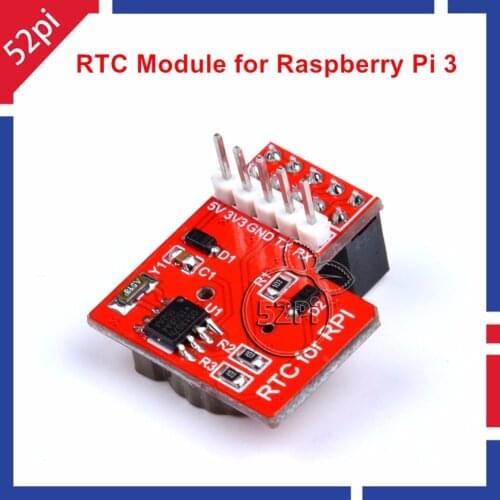 52Pi Original I2C RTC DS1307 High Precision RTC Module Real Time Clock Module with Button Cell for Raspberry Pi 2/3 Model B