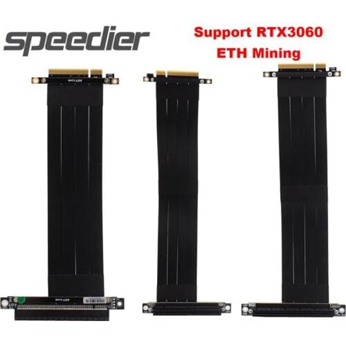 PCIe Riser PCI Express x8 To x16 Extension BTC Mining Cable RTX3060 Graphics Card Vertical GPU For Bitcoin ETH E0S BCH XPR Miner