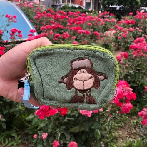 Hat sheep cartoon plush coin purse mermaid princess girl bag coin elsa handbag boy mickey clutch plush purse