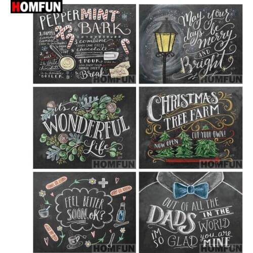 HOMFUN Full Square/Round 5D DIY Diamond Embroidery "Blackboard text" Diamond Painting Cross Stitch 5D Decor gift A06838
