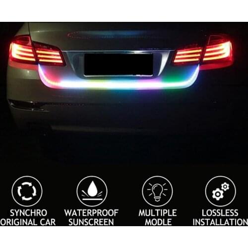Trun Signal Lamp 12V 1.2M Car Rear Trunk Tail Light Dynamic Streamer Reverse Warning LED Strip Auto Additional Break