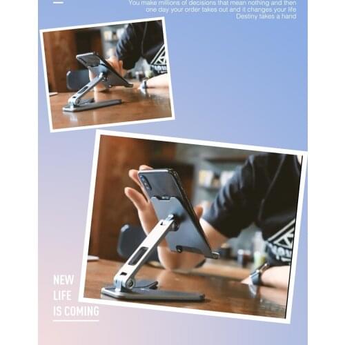 Universal Foldable Desk Phone Holder with CNC Aviation Alloy material Multi-Angle Random Adjustment