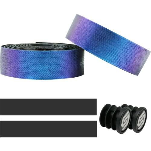 Bicycle Handlebar with Dead Fly Bicycle Two-color Breathable Handlebar with PU Straps Road Bike Gradient Comfortable Handlebar