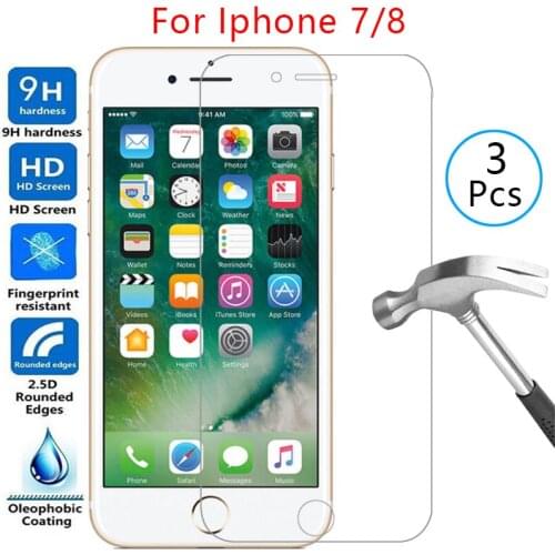Tempered glass screen protector for iphone 7 8 case cover on i phone 78 iphone7 iphone8 protective coque bag 360 aphone aiphone