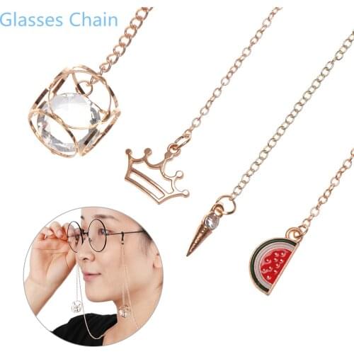 Eyeglasses Rope Strap Glasses Chain Women Crown Metal Sunglasses Reading Glasses Cords Glasses Holder Lanyards Eyewear Necklace