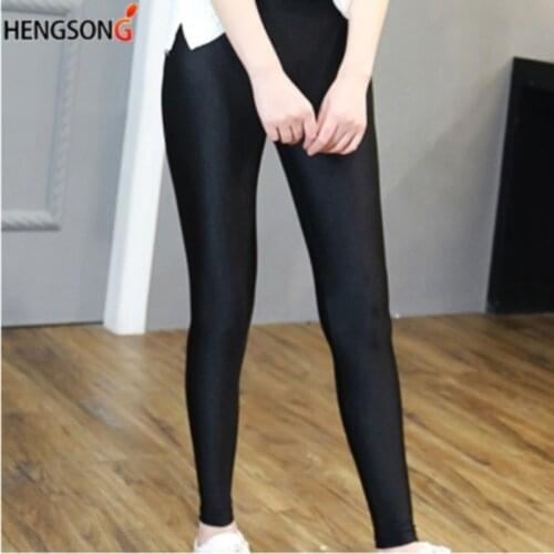 S-5XL Plus Size Women Shiny Black Legging Autumn Ladies Push Up Slim Leggings High Waist Stretchy Soft Large Size Women Legging
