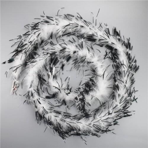 2Meters White Black Ostrich Feather Boa Apparel Strip Shawl DIY Ribbon Feathers for Crafts Clothes Trim Plumes Decor Decoration