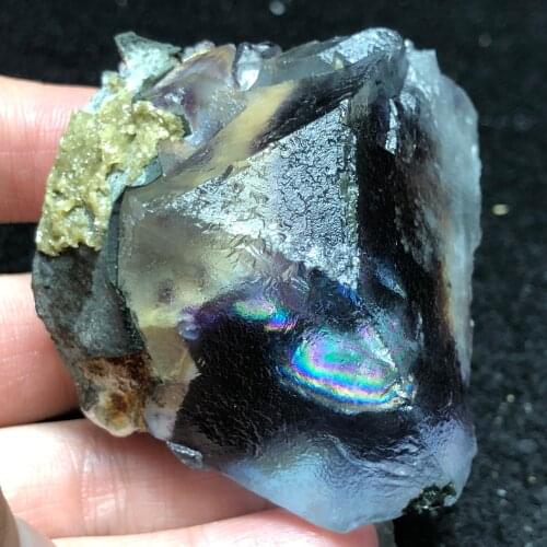 276.7gNatural hallucination fluorite and pyrite stone home decoration ring vein healing geology teaching CRYSTAL QUARTZ GEM
