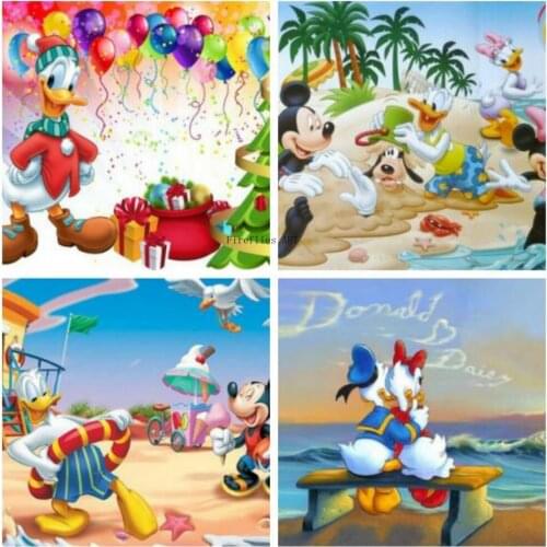 Disney Full Drill 5D DIY Diamond Painting"Donald Duck and Mickey Mouse"Diamond Embroidery Cross Stitch Kits Wall Art Home Decor