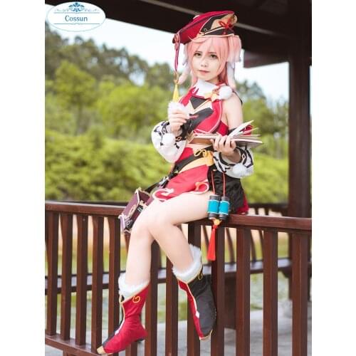 Anime! Genshin Impact Yanfei Wisdom Innocence Game Suit Lovely Uniform Cosplay Costume Halloween Party Outfit For Women 2021 NEW