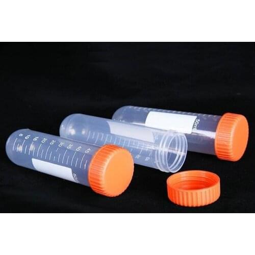 50Pcs 50ml Round Bottom Centrifuge Tubes with Attached Screw Caps
