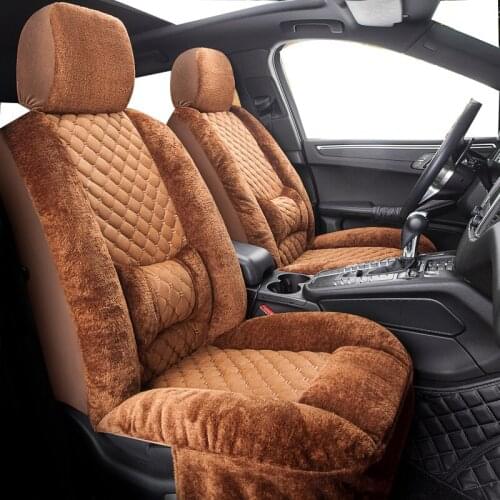Car Seat Covers Winter Warm Automobiles Seats Cover Faux Wool for toyota avensis t25 wish prado 120 150 corolla prius 20 land