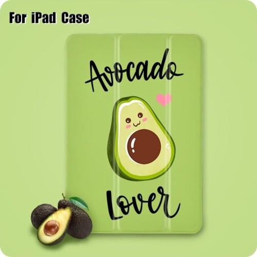Cute Cartoon Avocado Case For Ipad Mini 2 3 4 5 Case Air 2 Air 3 10.5-in Cases For Ipad Case ipad 7th Generation Case Ipad Pro