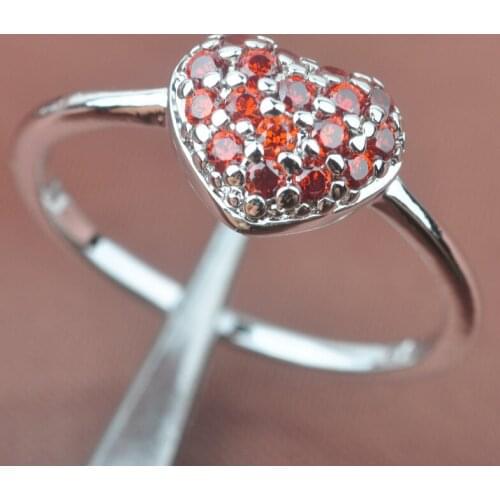 Heart Design Red Stone For Women Jewelry Rings Free Shipping Size 6 7 8 9 SA014
