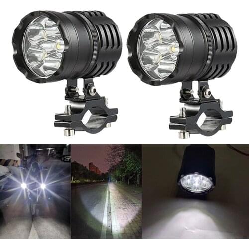 2pcs Motorcycles Headlight 6 LED Motorcycle Motorbike Scooter 3200LM Spotlight Waterproof Fog Spot Motos Lamp Car Light