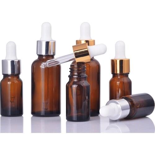 10ml 30ml Mini Amber Glass Essential Oils Reagent Liquid Pipette Bottle Eye Dropper Aromatherapy Refillable Perfume Bottle