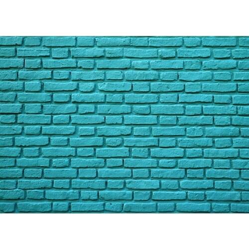 Cyan Brick Wall Photo Backgrounds Computer Printed Backdrop for Baby Children Pets Toy Portrait Photophone Photography Props