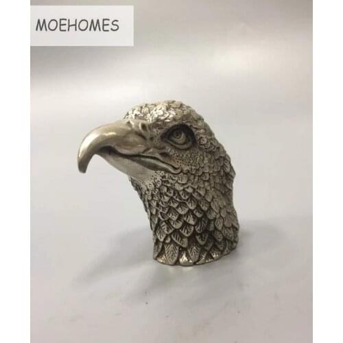 China coleccionable decorado a mano cabeza de halcón estatua artesanía de metal