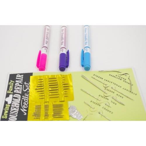 Air or Water Erasable Marker Pens Add needles Kit Easy Wipe Off Auto-Vanish Replace Tailors Chalk Diy Craft Fabric Accessories