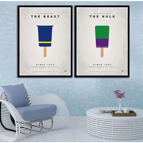 Cute Ice Cream Nordic Style Wall Art Painting Modern Canvas Art Paintings for Living Room B5051