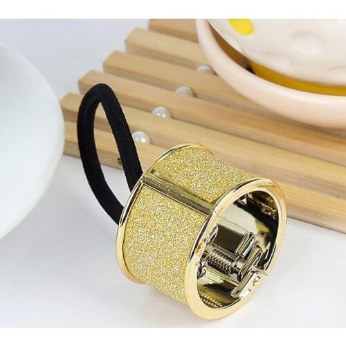 Fashion Women Simple alloy polished horsetail buckle Hair Rope Girls Hair Elastic Bands Hair Accessories