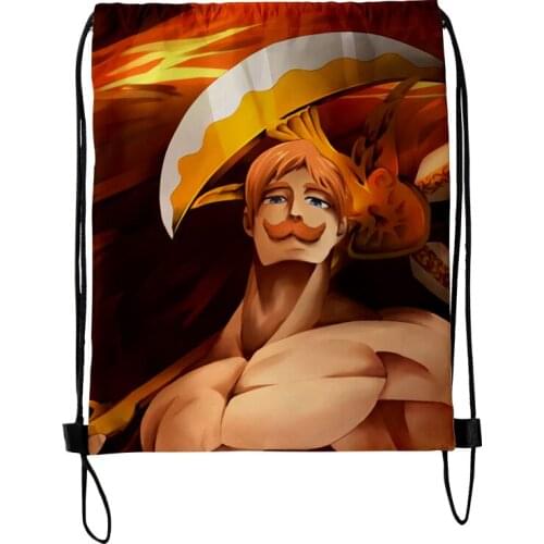 The Seven Deadly Sins Fashion Style Student Shoulder Storage Bag Drawstring Travel Beach Backpack Toys Shoes Clothes Organizer