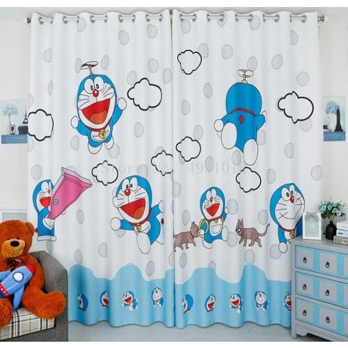 Cartoon Doraemon Blackout Curtains for Children Living Room Bedroom Cute Kids Japan Anime Window Drapes for Boys Girls Gift