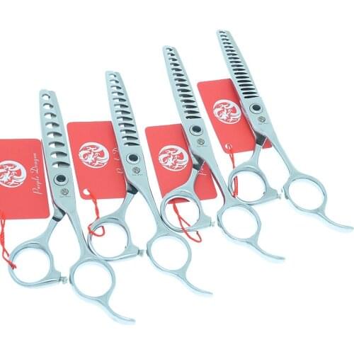 Purple Dragon 5.75 inch Hair Scissors Japanese Steel Barber Thinning Scissors Hairdressing Shears Salon Haircut Tools A0160B