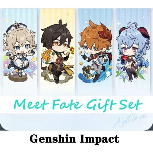 Genshin Impact Fate Gift Set Game Collection Anime Project Cosplay Pillow Pendant Badge Coaster Zhongli Ganyu Tartaglia Barbara