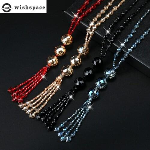 Wishspace simple temperament fashion crystal sweater chain clothing accessories long necklace fashion jewelry wholesale