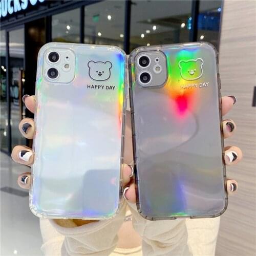 Cute Cartoon Lens Protect Phone Case For iPhone 11 Pro MAX XS XR X 12 Mini 7 8 Plus Clear Soft TPU Gasbag Shockproof Back Cover