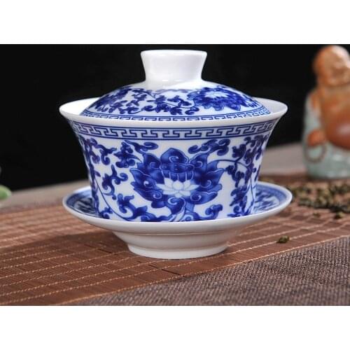 Jingdezhen blue and white porcelain teaset, ceramic tureen, teacup, tea cup, Gaiwan Onsale
